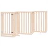 vidaXL Dog Gate with Door Foldable 12 Panels 600 cm Poplar Wood