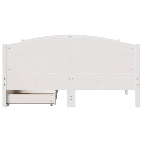 vidaXL Bed Frame without Mattress White 140x190 cm Solid Wood Pine