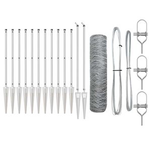 vidaXL Fence Post Silver