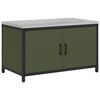 vidaXL Kitchen Storage with Shelf Olive Green 90 x 50 x 53 cm Steel