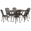 vidaXL Garden Dining Set 7 pcs Bronze Aluminium