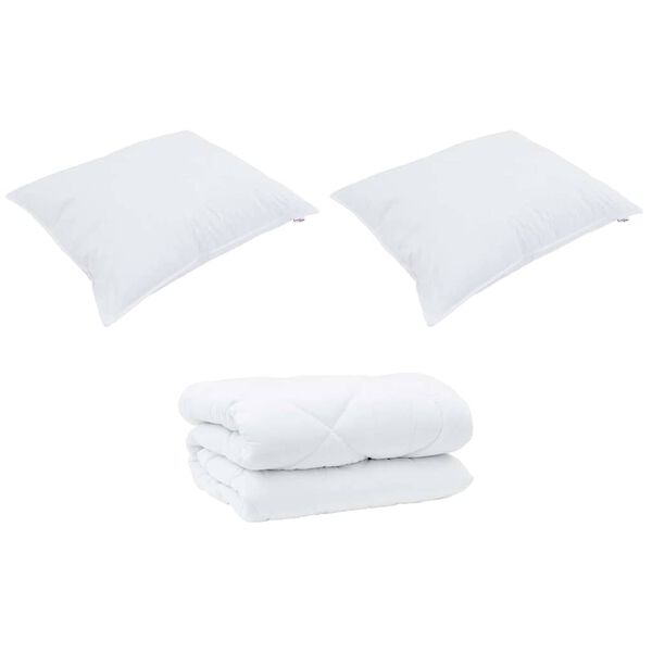 vidaXL Winter Duvet with Pillow 3 pcs White Microfiber