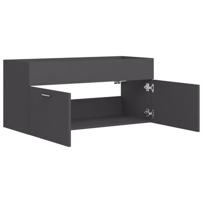 vidaXL Sink Cabinet Grey 100x38.5x46 cm Engineered Wood