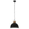 vidaXL Industrial Hanging Lamp Black Round 51 cm E27 Solid Mango Wood