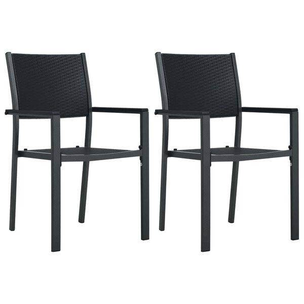 vidaXL 3 Piece Garden Dining Set Black