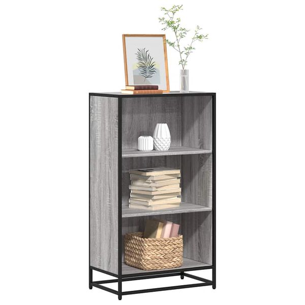 vidaXL Book Cabinet Grey Sonoma 60x35x107.5 cm Engineered Wood