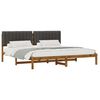 vidaXL Bed Frame with Upholstered Headboard Natural and Dark Grey