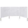 vidaXL 3-panel Wind Screen Fabric 400x120 cm White