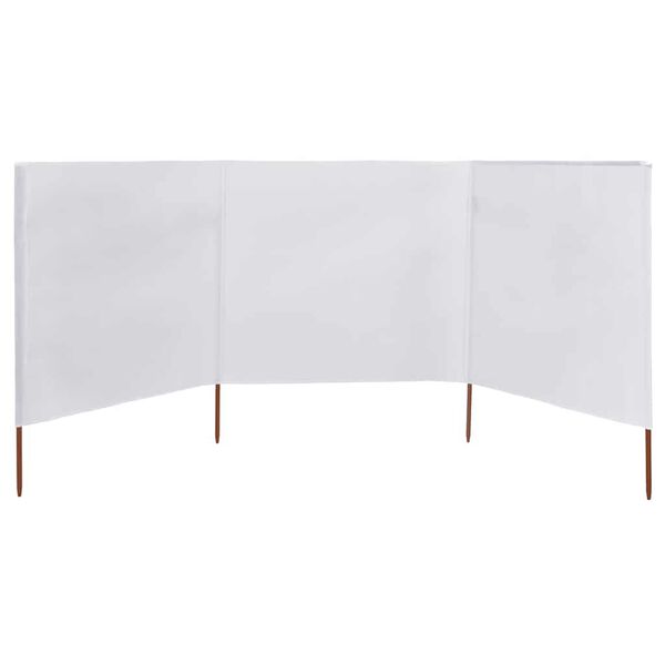 vidaXL 3-panel Wind Screen Fabric 400x120 cm White