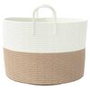 vidaXL Storage Basket Brown and White &Oslash;51x33 cm Cotton