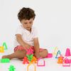 dëna Silicone Toy Set Kids. Houses & Trees Neon 54 pcs