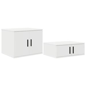 vidaXL Storage Cabinet 2 pcs White 127 x 41 x 40 cm Engineered Wood
