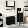 vidaXL Bathroom Furniture Set with Shelf 3 pcs Black Engineered wood