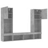 vidaXL 5 Piece TV Wall Units with LED Concrete Grey Engineered Wood
