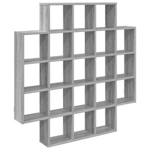 vidaXL Wall Shelf Grey Sonoma 100 x 13 x 100 cm Engineered Wood