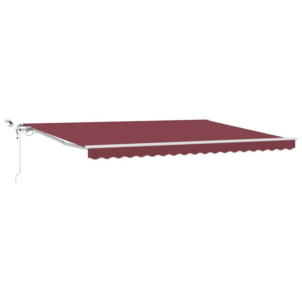 vidaXL Automatic Retractable Awning with LED Burgundy 450x300 cm