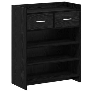 vidaXL Shoe Cabinet 73.5 x 36 x 92 cm Engineered Wood Black Oak
