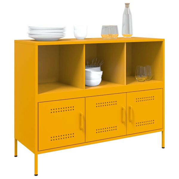 vidaXL Sideboard Mustard Yellow 100.5x39x79 cm Steel