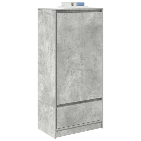 vidaXL Cabinet with Drawer Concrete Grey 55.5x34x119.5 cm Engineered Wood
