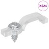 vidaXL LED Strip Clips 23.8 mm 12 pcs Transparent Plastic and Iron