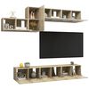 vidaXL 7 Piece TV Cabinet Set Sonoma Oak Engineered Wood