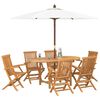 vidaXL Garden Dining Set 7 pcs Brown Solid Teak Wood
