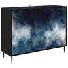 vidaXL Sideboard RAALTE Black Oak 102 x 33 x 76 cm Engineered Wood