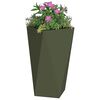 vidaXL Planter 2 pcs Olive Green 40 x 40 x 75 cm Steel