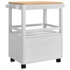 vidaXL Kitchen Trolley FLORO White 72.5 x 45 x 80 cm Solid Pine Wood