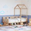 vidaXL Day Bed with Roof without Mattress 90x190 cm Single Solid Wood
