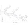 vidaXL Acrylic Christmas Flying Reindeer&Sleigh 260x21x87cm Cold White