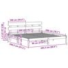 vidaXL Bed Frame with Headboard Brown 200 x 200 cm Solid Pine wood