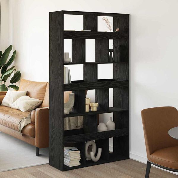 vidaXL Book Cabinet 2 pcs Black Oak 100 x 33 x 187.5 cm