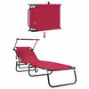 vidaXL Folding Sun Lounger Folding 1-person Red 56 x 190 x 81cm Fabric