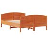 vidaXL Bed Frame without Mattress Wax Brown 135x190 cm Double Solid Wood Pine