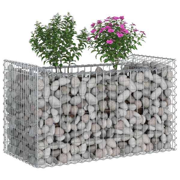 vidaXL Gabion Raised Bed Silver 50 x 100 x 60 cm Galvanised Steel