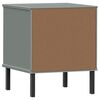 vidaXL Bedside Cabinet with Metal Legs Grey Solid Wood Pine OSLO