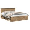 vidaXL Bed Frame Artisian Oak 160 x 200 cm Solid Pine Wood