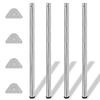 4 Height Adjustable Table Legs Chrome 1100 mm