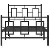 vidaXL Metal Bed Frame without Mattress with Footboard Black 90x200cm