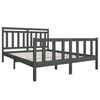 vidaXL Bed Frame without Mattress Grey King Size Solid Wood