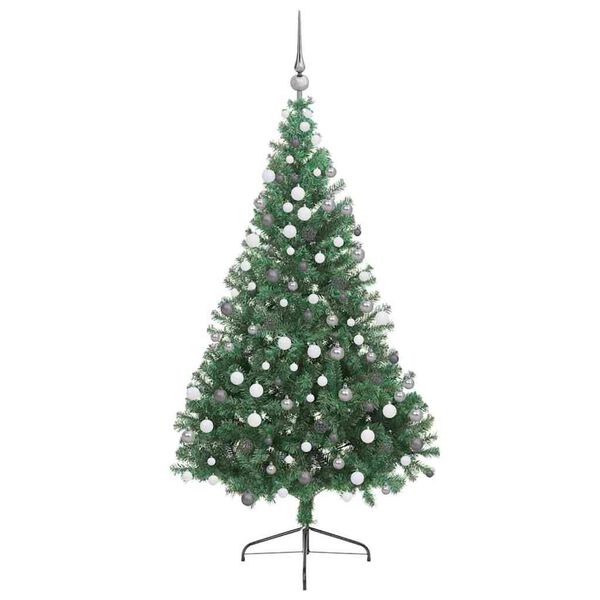 vidaXL Artificial Pre-lit Christmas Tree Green 180 cm PVC