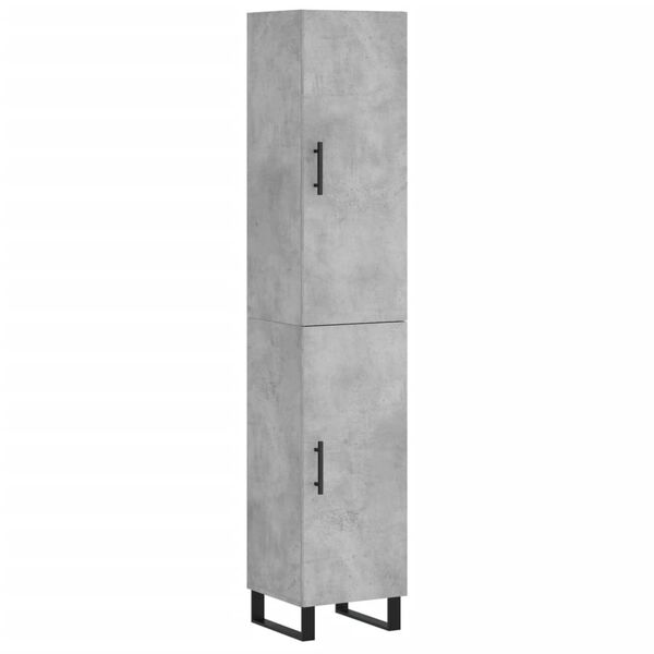 vidaXL Highboard Concrete Grey 34.5x34x180 cm Engineered Wood