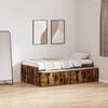 vidaXL Bed Frame with Drawer Smoked Oak 100 x 200 cm Engineered Wood