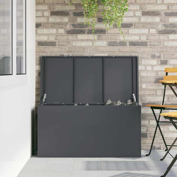 vidaXL Outdoor Storage Box Anthracite 100 x 50.5 x 50 cm Steel