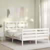 vidaXL Bed Frame without Mattress White 120x200 cm Solid Wood