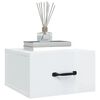 vidaXL Wall-mounted Bedside Cabinet High Gloss White 35x35x20 cm