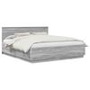 vidaXL Bed Frame Grey Sonoma 200 x 200 cm Engineered Wood