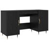 vidaXL Desk Black oak Engineered wood 140 x 50 x 75 cm