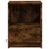 vidaXL Bedside Cabinet with LED Lights Smoked Oak Engineered Wood